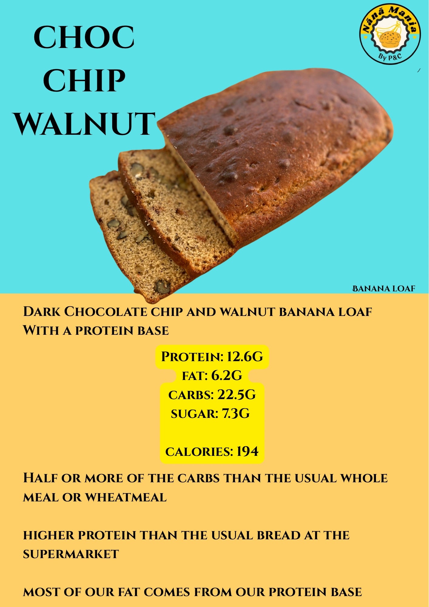 Choc Chip Walnut Banana Loaf